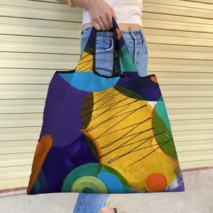 Blue And Green Modern Foldable Tote Bag