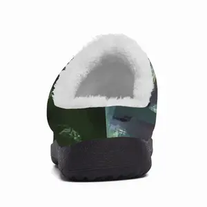 Men Green Spaces Cotton Slippers