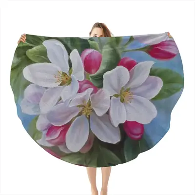 Apple Blossom Flannel Blanket (Round)