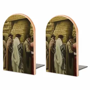 Jewish Pilgrims At The Western Wall Bookends