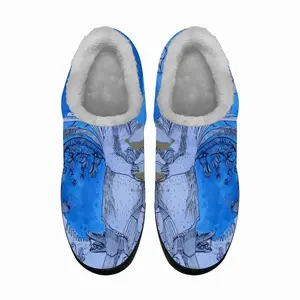 Men Drawing Ink - Blue Diva Cotton Slippers