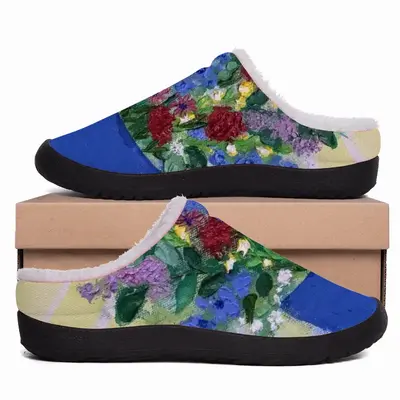 Men Blue Vase Cotton Slippers