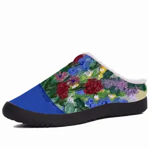 Men Blue Vase Cotton Slippers