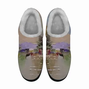 Men Yellow Ochre Trees Cotton Slippers