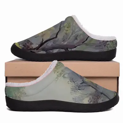 Men Misty Trees Cotton Slippers