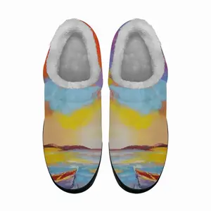 Men Sunset Boat Cotton Slippers