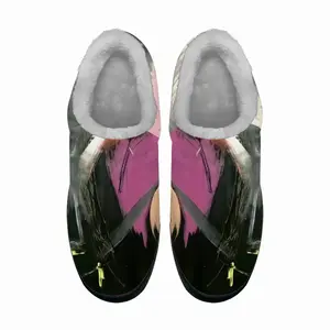 Men Black Rose Cotton Slippers