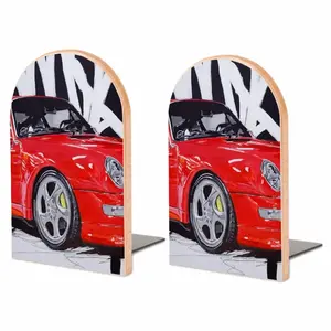 Porsche Turbo Red Bookends