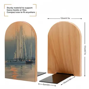 Sailboats With Sun Reflection Bookends