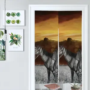 Cowboy With Horse Door Curtains