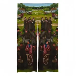 Jewish Market In The Shtetl Door Curtains