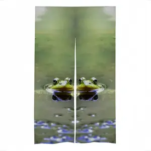 Green Frog - Staring Contest Door Curtains