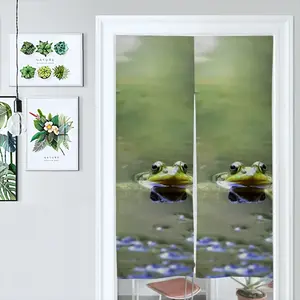 Green Frog - Staring Contest Door Curtains