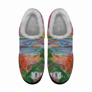 Men Red Landscapes Cotton Slippers