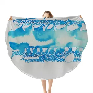 Calligraphic Landscape 009 Flannel Blanket (Round)