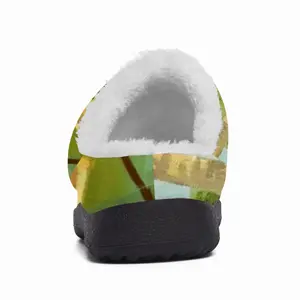 Men Backyard Garden With Yellow House Cotton Slippers