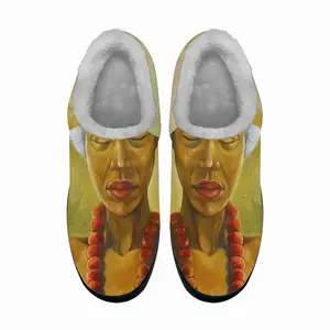 Men Woman With Red Necklace Cotton Slippers