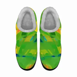 Men Yellow Green Cotton Slippers