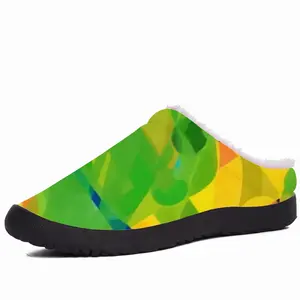 Men Yellow Green Cotton Slippers