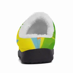 Men Yellow Green Cotton Slippers