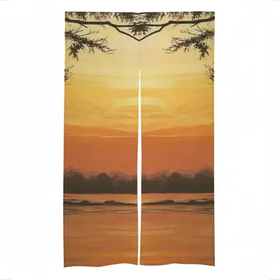 Setting Sun Of Tranquility Door Curtains