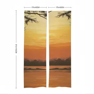 Setting Sun Of Tranquility Door Curtains