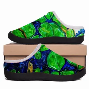 Men Water Lilies On The Blue Lake Cotton Slippers