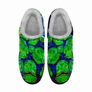 Men Water Lilies On The Blue Lake Cotton Slippers