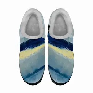 Men Blue Abstract Cotton Slippers