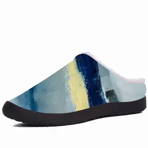 Men Blue Abstract Cotton Slippers