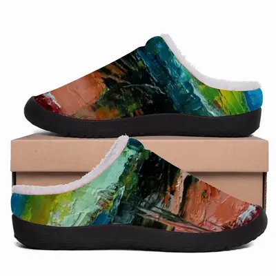 Men Colored Abstract Cotton Slippers