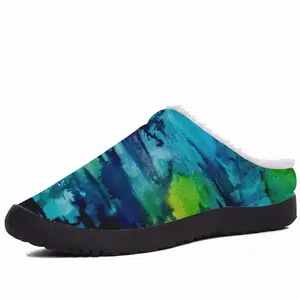 Men Water Lily Pond Cotton Slippers