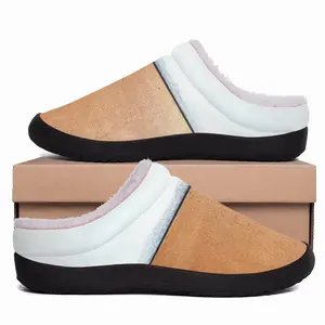 Men Black And White Over Copper Cotton Slippers