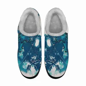 Men Basic Blue Cotton Slippers