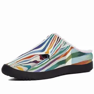 Men Rainbow Zebra Cotton Slippers