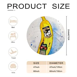 Banana Style - Pop Art Fruit Yellow Flannel Blanket (Round)