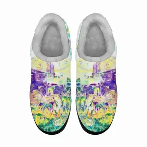 Men Turquoise Trees Cotton Slippers