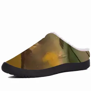 Men Green Yellow Playlines Cotton Slippers