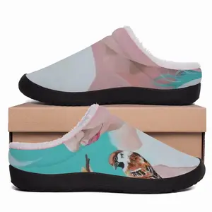 Men Girl With Sparrows -Diptych Cotton Slippers