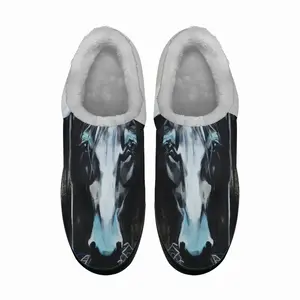 Men Blue Horse Cotton Slippers