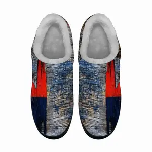 Men Blue White Red Cotton Slippers