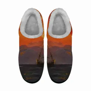 Men Beautiful Sunset On The Sea Cotton Slippers