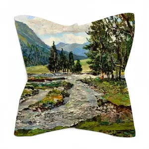 Scenic Mountain River Silk Kerchief