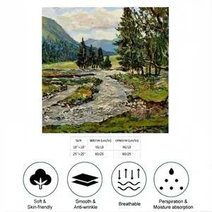 Scenic Mountain River Silk Kerchief