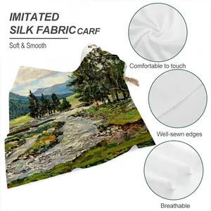 Scenic Mountain River Silk Kerchief