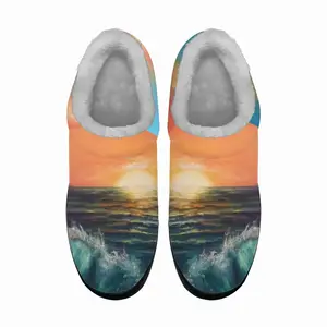 Men Big Sea Sunset Cotton Slippers