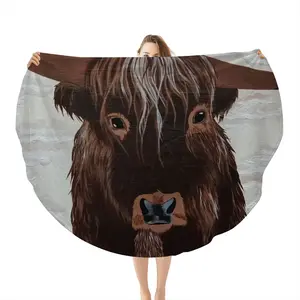 Bull - Red Bull Taurus Animals Buffalo Wild Flannel Blanket (Round)