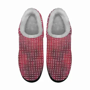 Men White On Red Cotton Slippers