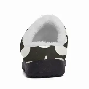 Men White Circles On Black Cotton Slippers