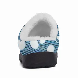 Men White On Blue Cotton Slippers